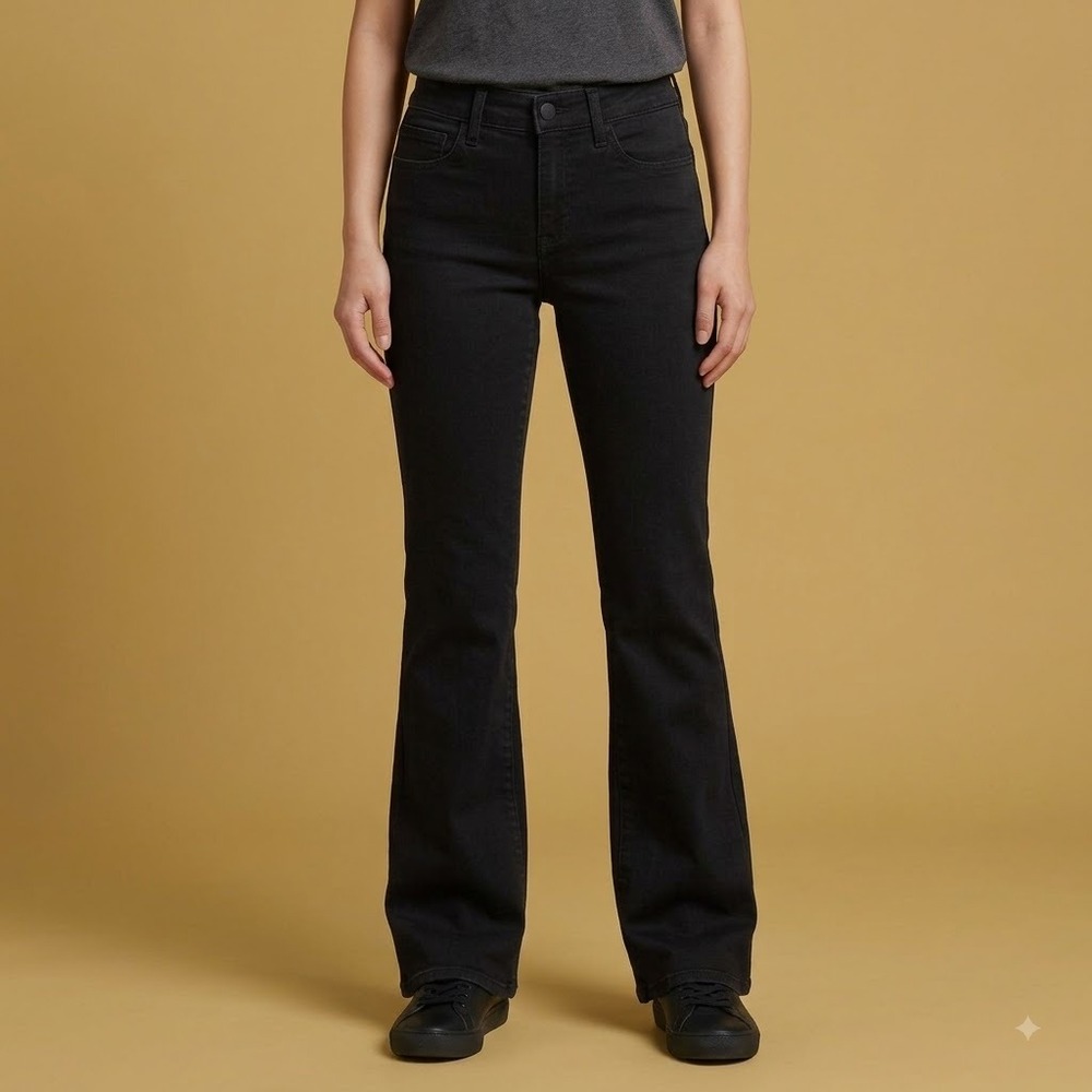 NYDJ Barbara Bootcut Jeans Womens 0 Black Lift Tuck Stretch Denim